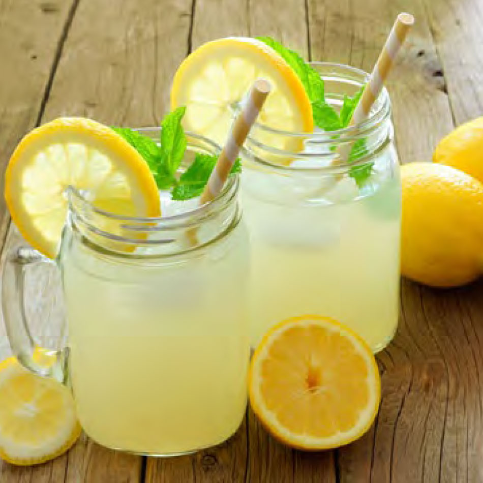 Glasses of lemonade.