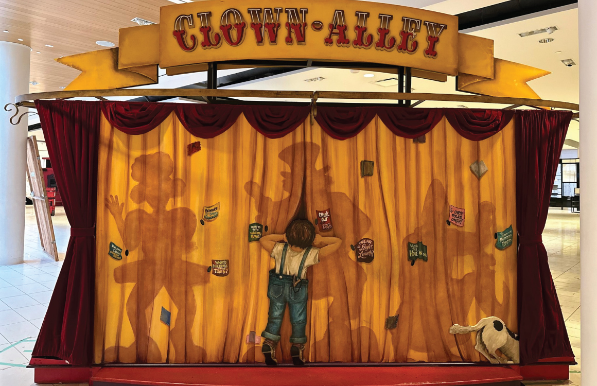 An exhibit in Circus called Clown Alley.